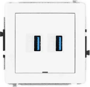 Dubultā USB ligzda 2x USB A-A 3.0 Karlik Deco DGUSBBO-6 balta