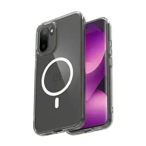 Crong Hybrid Clear Magnetic MagSafe Phone Case for OnePlus 15R — Transparent, TPU+PC, for 6.83" screen