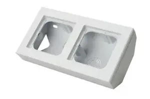 Outlet box Ospel PNP-2RN/00 white — surface-mounted double corner electrical box