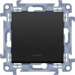 Kāpņu/Vienpolu slēdzis Kontakt-Simon Simon 10 CW6L.01/X/49 universāls LED modulis 10AX 250V~ skrūvju spailes melns matēts