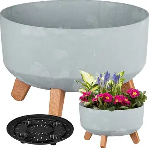 Flower pot Prosperplast GRACIA LOW BETON EFFECT — beton DGRL400LE-422U