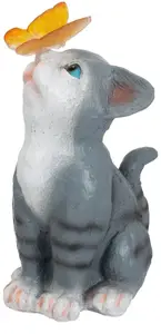 Decorative figurine affek design — Cat with Butterfly (model NF23-043), ceramic ornamental sculpture