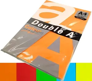 Colored A4 Paper double a Mix 5 Intense Colors 80 g/m² 100 Sheets