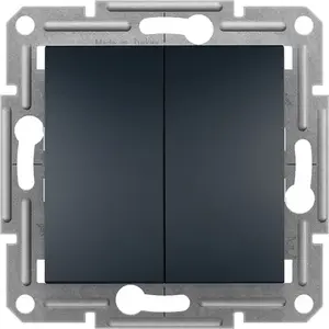 Double two-way (staircase) switch Schneider Electric Asfora EPH0600171 anthracite, frameless