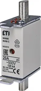 Плавкая вставка KOMBI NH00C 20A gG/gL 500V от Eti-Polam WT-00C (004181206)