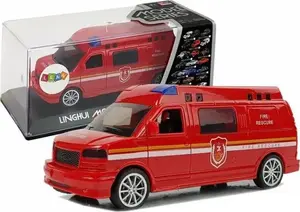 Rotaļu ugunsdzēsēju auto LEAN Sport modelis 6908 ar atsitiena mehānismu, gaismām un skaņu