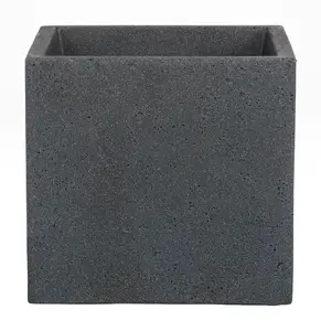 Pot planter GREENSHIP Scheurich C-Cube 240 — freestanding plastic pot, 18 L volume, Ø 290 mm, black