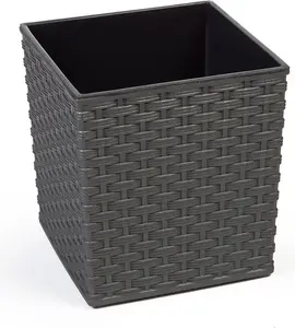 Flower pot LAMELA Doniczka Juka with insert, Rattan graphite, model 16877-uniw