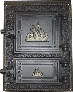 Double Fireplace Doors LT-1 390x290 – Double-leaf cast iron fireplace door, model LT-1