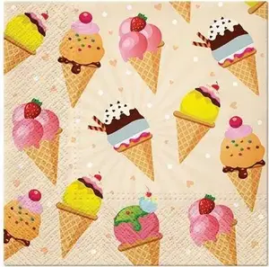 Paper napkins Art-Pol Pl Serwetki Ice Cream — decorative printed napkins for table use