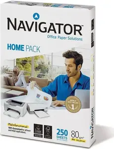 Kopēšanas papīrs NAVIGATOR no NAVIGATOR — universāls biroja papīrs, standarta balts, piemērots lāzera un tintes printeriem