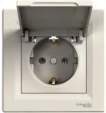 Schneider Electric Asfora vienvietīga zemējama Schuko kontaktligzda EPH2900123, krēmkrāsā