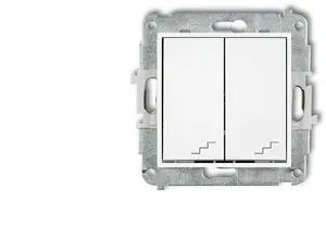 Double staircase switch mechanism Karlik 25MWP-33 in matte white