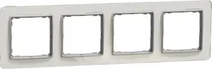 Frame 4-gang Schneider Electric Sedna Elements SDD360804 white glass