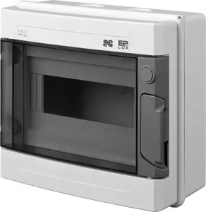 Распределительный шкаф модульный герметичный 1 x 9 ELEKTROPLAST EP-LUX PLUS RN 1/9 с прозрачной дверцей N+PE IP55 серый