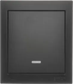Однополюсный выключатель с подсветкой Kontakt-Simon Aquaclick ACW1L/49 10 AX 250 V чёрный