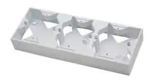 Outlet box Ospel PNP-3U/00 — triple recessed mounting box, 224×82×36 mm, white