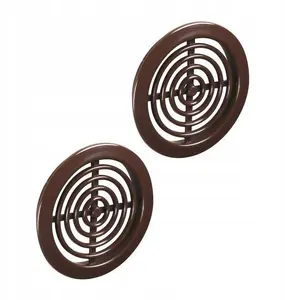 Ventilation grille AWENTA T72BR MINI-AWENT for Ø45/52 mm duct, brown, pack of 2