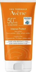 Sunscreen fluid Avene Intense Protect SPF 50+ for face and children, tube dispenser