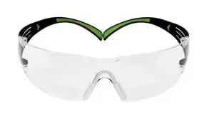 Safety glasses 3M SF420AF — plastic frame, transparent polycarbonate lenses, black
