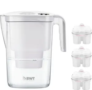 Ūdens filtra krūka BWT 815485 — 2.6 L caurspīdīga/balta, 3 kārtridži