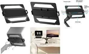 Laptop Holder for Monitor Arms LOGILINK BP0203 — universal mount for 11.6"–17.3" notebooks, black