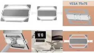 LOGILINK Notebook Holder for Monitor Arm BP0212 — silver, for 11.6"–17.3" (29.46–43.94 cm) laptops