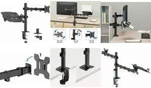 Monitor and Laptop Mount LOGILINK BP0220, Black — Monitor Load 10 kg, Notebook Load 9 kg