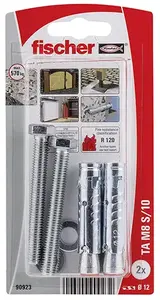 Анкер распорный FISCHER 090923 металлический M8 Ø8 мм L56 мм для бетона, набор 2 шт. с TA M8 S/10 и винтами M8x65