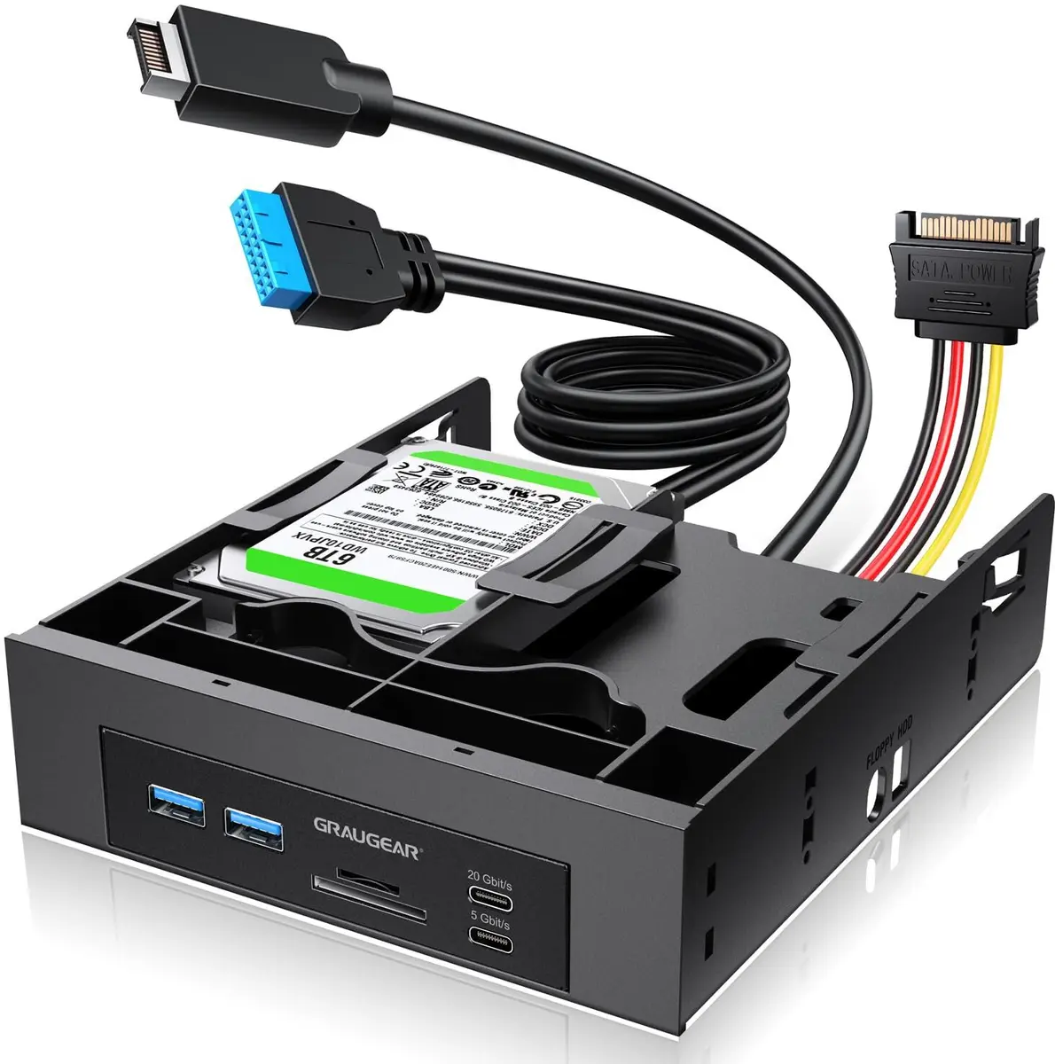 GrauGear Priekšējā panelis USB hub ar