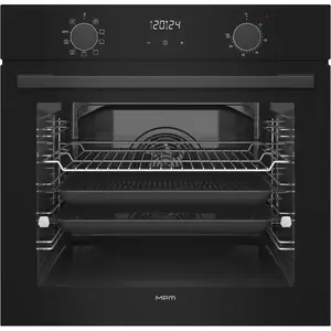 Встраиваемая электрическая духовка MPM MPM-63-BO-30 чёрная, 76 л, 2,4 кВт, 9 функций, пароочистка, конвекция, гриль