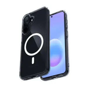 Crong Hybrid Clear Magnetic MagSafe case for Samsung Galaxy A57 — transparent TPU/PC cover for 6.7" display