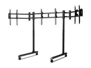 Floor Stand Monitor Mount Next Level Racing Round Tube Freestanding Single Monitor Stand — Up to 3×43", VESA 75×75–800×400mm, 50 kg, Height Adjustment, Tilt, Black