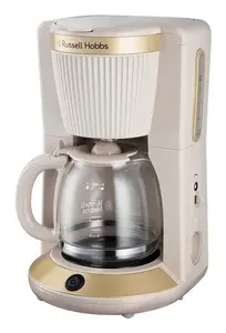 Drip Coffee Maker Russell Hobbs Bronte 26781-56 — Semi-auto, 1.25 L water tank, 10-cup, glass jug, 1100 W, gold/stone
