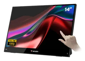 Портативный монитор VERBATIM 14" FHD Touch LIGHT – IPS LCD, 1920×1080, USB-C, 3.5 мм, встроенный динамик