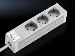 Сетевой удлинитель Rittal DK 7240.110 — 3 розетки Type D, кабель 2 м, 230 В 16 А, для помещений (серый)