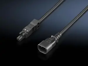 Power cable Rittal 7859.020, IEC C18 coupler, 2 m, black