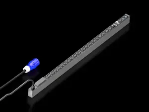 Блок распределения питания Rittal 7979.415 Managed PDU 28 AC розеток (24×C13, 4×C19) 1‑фазный 230В 16А кабель 3 м Чёрный