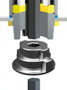Mounting tool adapter for Rittal HD cable gland, model HD 2410.290, single piece