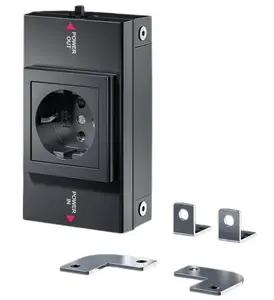 Socket-outlet Type F Rittal 2500.710 — Type F (CEE 7/3) 250 V 50/60 Hz, Black, Plastic housing
