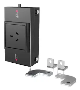 Socket outlet Type I Rittal 2500.715, wall-mounted, 250 V, 50/60 Hz, black, plastic housing