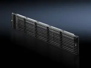 Vented blank panel Rittal SK 3176.000 — black, 1‑unit, for 2U front use