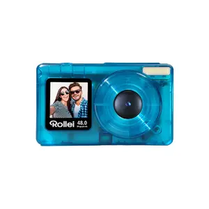 Kompakta kamera Rollei Compactline 12098 — 48 MP CMOS, 8000×6000 px, 18x digitālais tālummaiņa, 4K video, zils