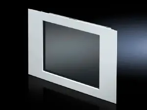 Rēķu monitors Rittal 6450.010, 15" (38,1 cm) TFT, 1024×768, 400 cd/m², DC barošana, alumīnija korpuss, balts