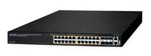 Managed L3 PoE Switch PLANET SGS-6341-24P6X — 24× Gigabit (10/100/1000) RJ-45, 6× 10G SFP+, PoE (802.3at), 1U