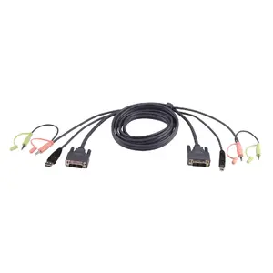 KVM cable ATEN DVI‑I USB 1.8 m — DVI‑I video + USB for keyboard/mouse, black