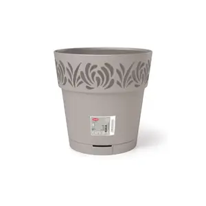 Flower pot with tray Stefanplast Gaia Ø30 x 29 cm light gray, self-watering, 11.8 L