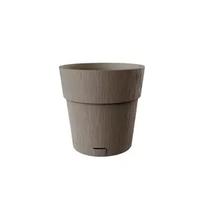 Flower pot with tray Stefanplast Ethica Ø15×15 cm brown, plastic, self-watering, 1.5 L