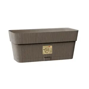 Flower box with tray Stefanplast Ethica 30 x 13 x 12 cm, self-watering, recycled plastic