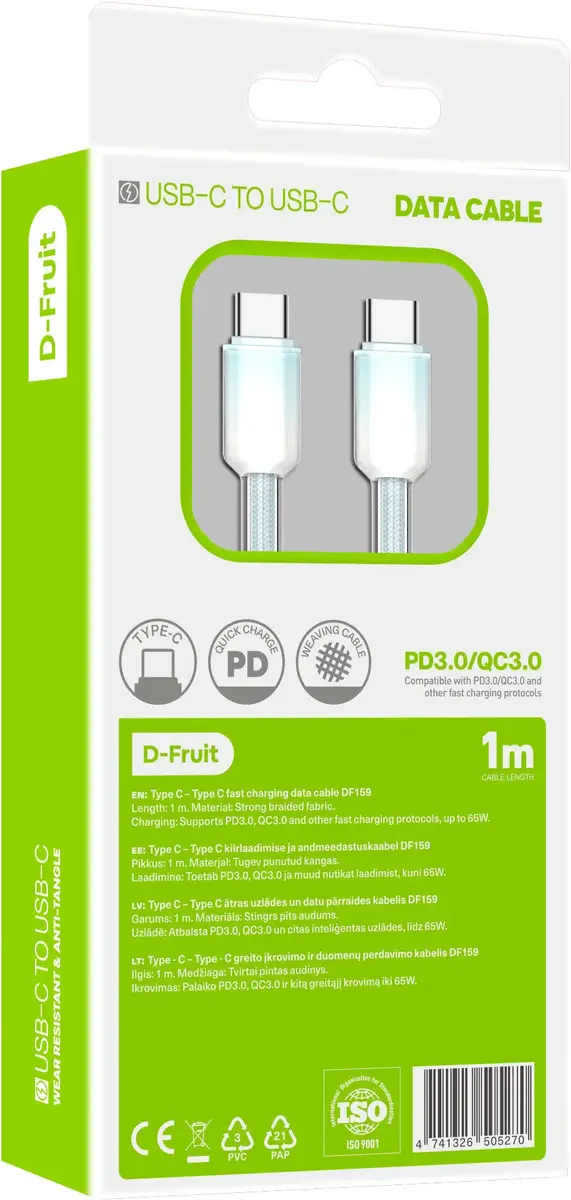 D-Fruit DF159 кабель USB-C—USB-C 1 м Photo 2